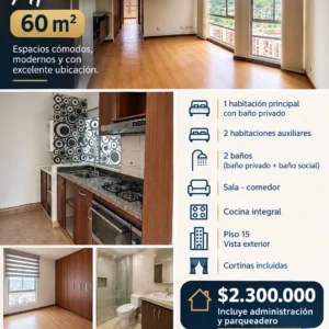 ARRIENDO APARTAMENTO 1506 TORRE 1