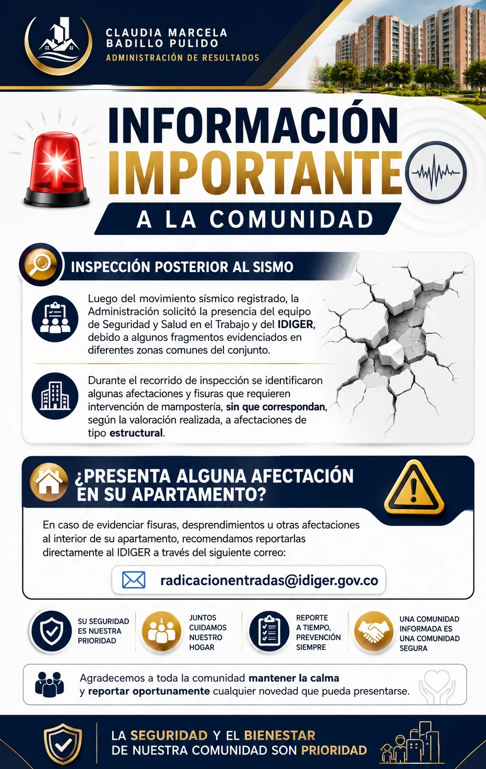 Inspección Posterior al Sismo